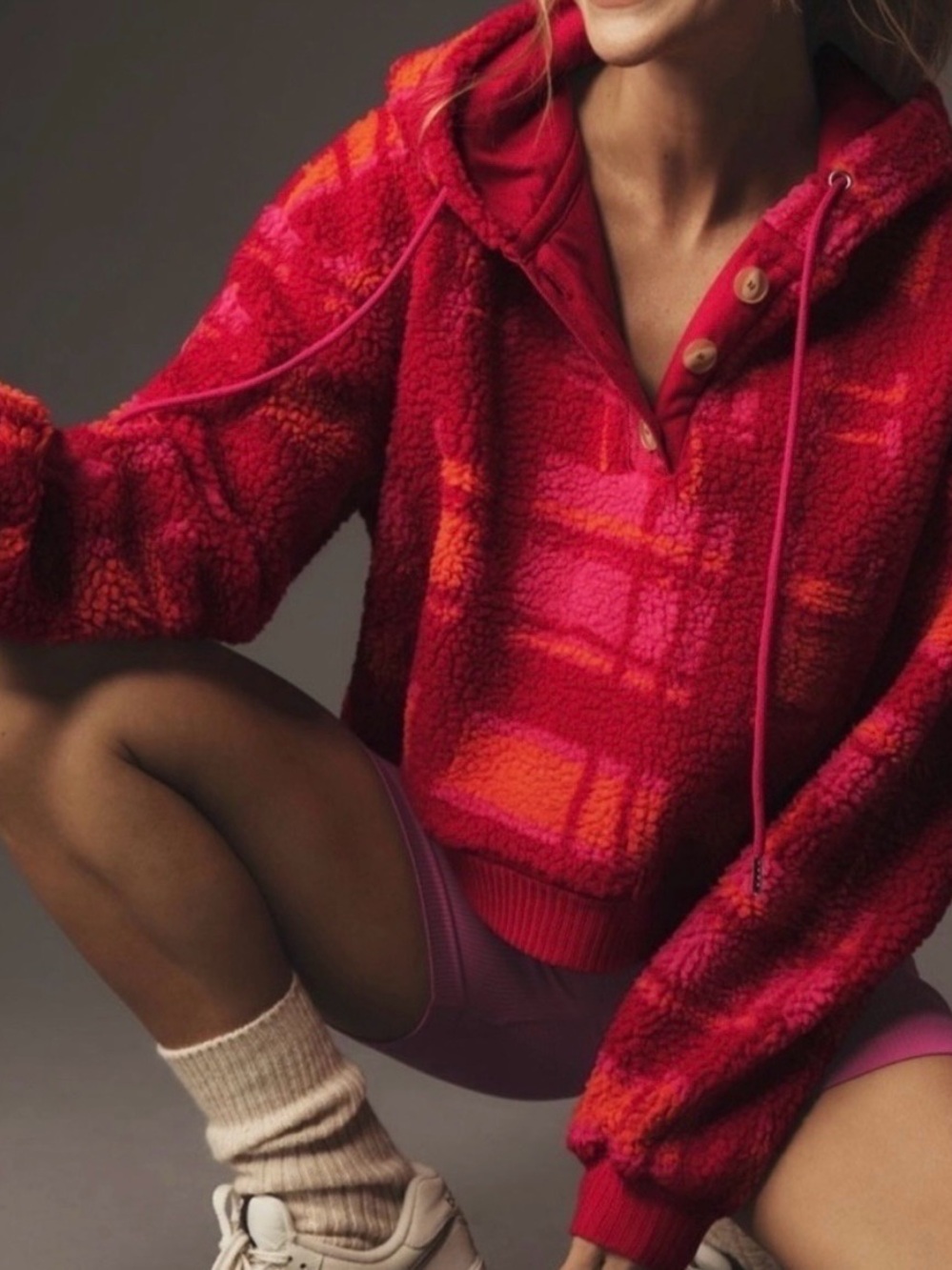Anthropologie Porridge Quinn Sherpa Fleece Hoodie - Picture 5 of 8